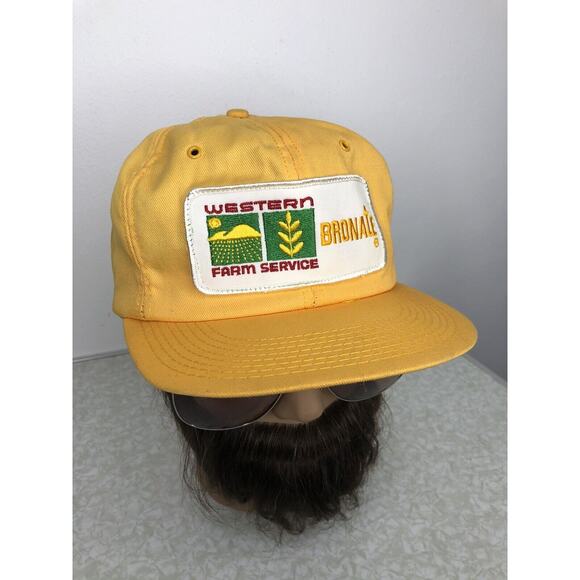 Vintage Western Farm Service Snap back K-Brand Trucker Farmer Hat Cap USA - Picture 2 of 11